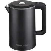 Rosenstein & Söhne Edelstahl-Wasserkocher 1,5 l Schwarz