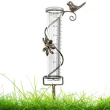 DAZZTIME Regenmesser für Garten,Regenmesser Frostsicher,Regenmesser Garten,Outdoor Regenmesser Glas Regenwassermesser,Regenmesser Glas,für Hof Deck Rasen Landschaft und Gartenzubehör