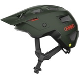ABUS MTB-Helm MoDrop MIPS - robuster Fahrradhelm mit Aufprallschutz für Mountainbiker - individuelle Passform - Unisex - Dunkelgrün, Größe M, M (54-58 cm)
