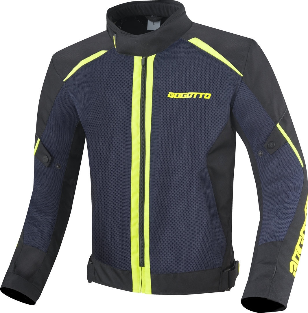 Bogotto Blaze-Air Motorrad Textiljacke, schwarz-blau-gelb, Größe 2XL