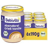 Bebivita Bio Abendbrei Grieß Vanille 6 x 190 g