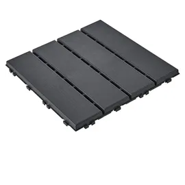 SoBuy Terrassenfliesen Klicksystem Wetterfest Schwarz/Grau