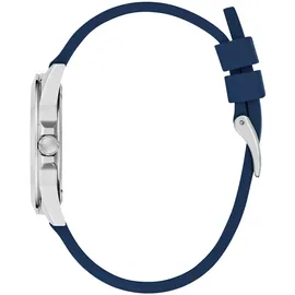 GUESS "MENAGERIE", blau, Armbanduhren, Damen, Quarzuhr, Armbanduhr, Damenuhr, Silikonarmband, Mineralglas, analog