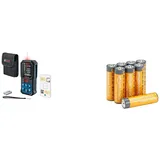 Bosch Professional Laser-Entfernungsmesser GLM 50-27 C (Reichweite: bis 50 m, robust, IP65, Bluetooth-Datenübertragung, 2 AA-Batterien, Schlaufe, Tasche) + Amazon Basics Packung 8 AA