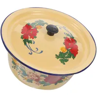 KOCKSHION Vintage Emaille Schüssel Schmalzöl Vorratskanister 0,6l Mit Deckel Mehrzweck Küchenbehälter Rührschüssel Für Obst Gemüse Teig