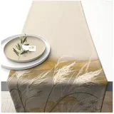 Ambiente Home Ambiente Tischläufer Läufer Table Runner / 40x150 cm / Gräser im Wind / 100 % Baumwolle Frühling Sommer Tischdekoration Serie Waving Grass