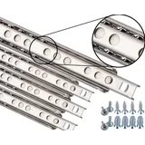 Stahlia Schubladenschienen (4 Stück) Edelstahl Teilauszug H: 17 / L: 182mm Schubladenauszug Schrankauszug Teleskopauszug Schubladenführung Schienen