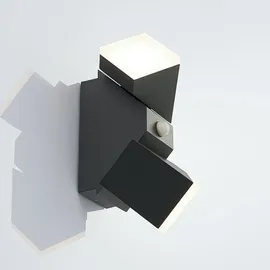 LINDBY Außenwandleuchte Aluminium 22,0 cm mit Bewegungsmelder schwarz