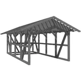 SKANHOLZ Skan Holz Carport Schwarzwald m. Dachlattung u. Abstellr. 424 x 772 cm Grau