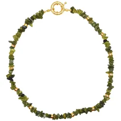 Gemshine Kette ohne Anhänger 'JADE' gold coloured Hellbraun Damen 