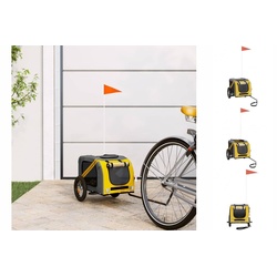 vidaXL Hunde-Transportbox Fahrradanhänger Hunde Gelb und Grau Oxford-Gewebe und Eisen gelb