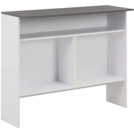 vidaXL Bartisch mit 2 Tischplatten Weiß und Grau 130 x 40 x 120 cm