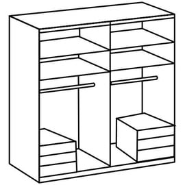 fresh to go Level 200 x 236 x 58 cm Plankeneiche Nachbildung/weiß mit Schubladen