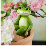 MARELIDA Blumentopfhänger Frosch H: 10 cm grün