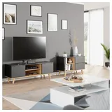Vicco Nautica Lowboard 90 x 61 cm Anthrazit/Buche Aluminium/MDF/Spanplatte