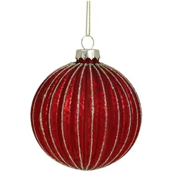 Chic Antique Rote Weihnachtskugel aus Glas, Model 2