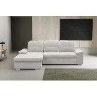 WERK2 Ecksofa Carmen, Sofa, Eckcouch mit Schlaffunktion, Bettkasten und Sitztiefenverstellung, beige