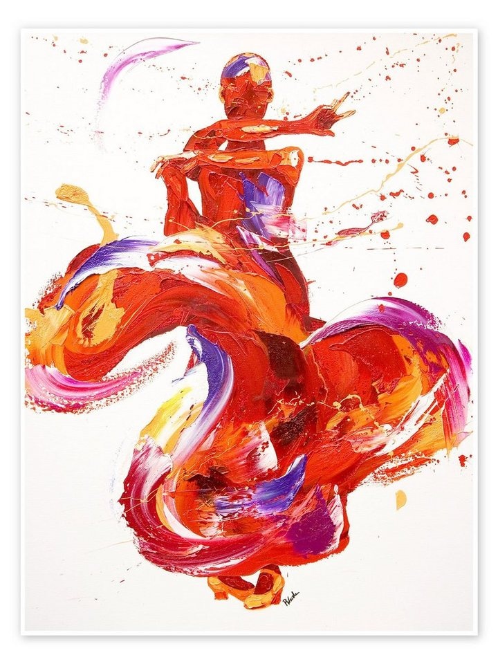 Posterlounge Poster Penny Warden, Flamenco, Malerei rot 100 cm x 130 cm