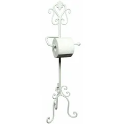 Toilettenpapierhalter AMBIENTE HAUS "Antik", weiß, B:26cm H:78cm, Eisen, Toilettenpapierhalter, weiß
