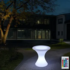 Eurotondisplay LED Gartenleuchte Kunststoff rund wetterfest IP54 mit Fernbedienung RGBW