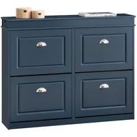 SoBuy Schuhkipper Blau Holzwerkstoff, 104x83x24 cm Garderobe, Schuhaufbewahrung, Schuhkipper
