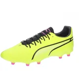 Puma King Pro FG/AG Soccer Shoes, Electric Lime-Puma Black-Poison Pink, 46
