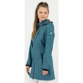 DEPROC activ Deproc Active Damen Mit Abnehmbarer Kapuze Übergangsjacke Kurzmantel Shelby Long Softshellmantel, Navy, 44 EU