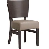 GGM Möbel 2er-Set Bistrostuhl | Leder | Taupe | Gastrostühle, Bistro Stuhl