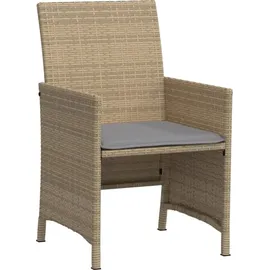 vidaXL 3-tlg. Bistro-Set mit Kissen Beigemischung Poly Rattan