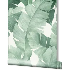 Marburg Vliestapete weiß/grün Floral, 10,05 x 0,53 m)