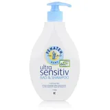 Penaten Ultra Sensitiv Bad & Shampoo 400ml - Mildes Waschgel ohne Parfum zum sanften Baden und Waschen von Haut und Haar - Auch für Allergiker geeignet (2 x 400ml)