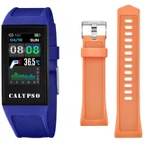 Calypso Smartime BT 40 mm Kunststoffgehäuse Blau Kautschukarmband Blau M