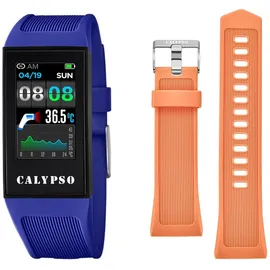 Calypso Smartime BT 40 mm Kunststoffgehäuse Blau Kautschukarmband Blau M