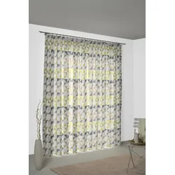 Vorhang WIRTH "Berlare", grün, B:132cm H:175cm, Baumwolle, Polyester, Gardinen, nach Maß
