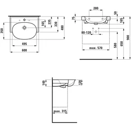Laufen The New Classic Unterbauwaschtisch 60 x 48 cm (H8138530001081)