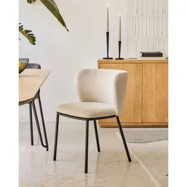 Kave Home 2er Set Kave Home Stuhl Ciselia Stoff Beige