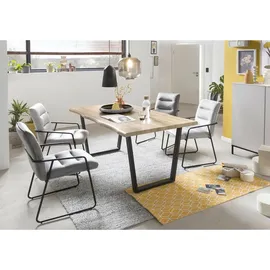 Möbilia Armlehnstuhl 2er-Set MECHELEN | grau