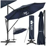 tillvex Premium Alu Sonnenschirm 330 x 330 cm Blau
