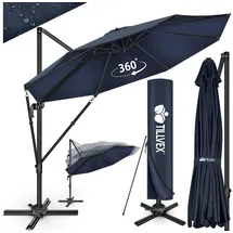 tillvex Premium Alu Sonnenschirm 330 x 330 cm Blau