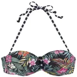 VENICE BEACH Bandeau-Bikini-Top Damen schwarz-bedruckt Gr.36 Cup E