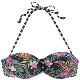 VENICE BEACH Bandeau-Bikini-Top Damen schwarz-bedruckt Gr.36 Cup E
