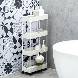 Homcom Rollwagen mit 4 Ebenen, Rollen, Bremsen,