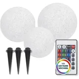 EasyMaxx Solarleuchte Kunststoff 30,0 cm 3er Set grau/weiß