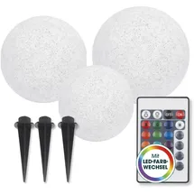 EasyMaxx Solarleuchte Kunststoff 30,0 cm 3er Set grau/weiß