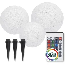 EasyMaxx Solarleuchte Kunststoff 30,0 cm 3er Set grau/weiß