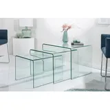 Riess-Ambiente Couchtisch FANTOME 60cm Beistelltische transparent 3er Set Glas