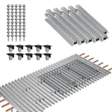 Montagesystem für Trapezblech 4 Solarmodule 1-reihige Verlegung - Silber/Schwarz