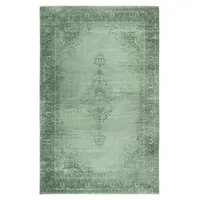 tesso living Kelim Vintage Teppich Wohnzimmer Grün 155 X 225 cm - Moderner Kurzflor Teppich - Super Soft