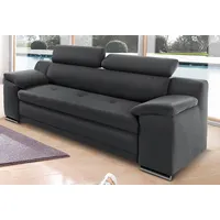 sit&more 3-Sitzer »Andiamo«, inklusive Kopfteilverstellung schwarz