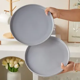 JIWOO Teller Ø27,7 cm grau 4er Set